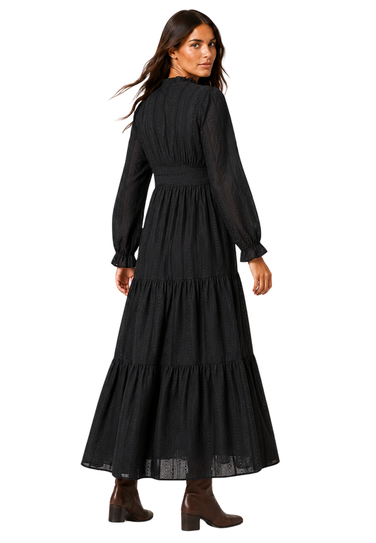 Umi Cotton Long Dress Black image
