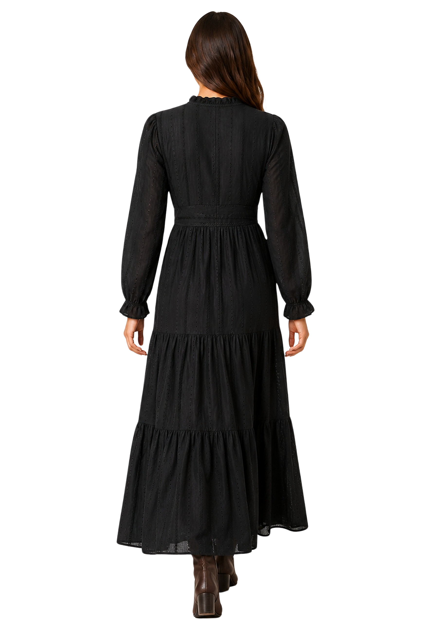 Umi Cotton Long Dress Black image