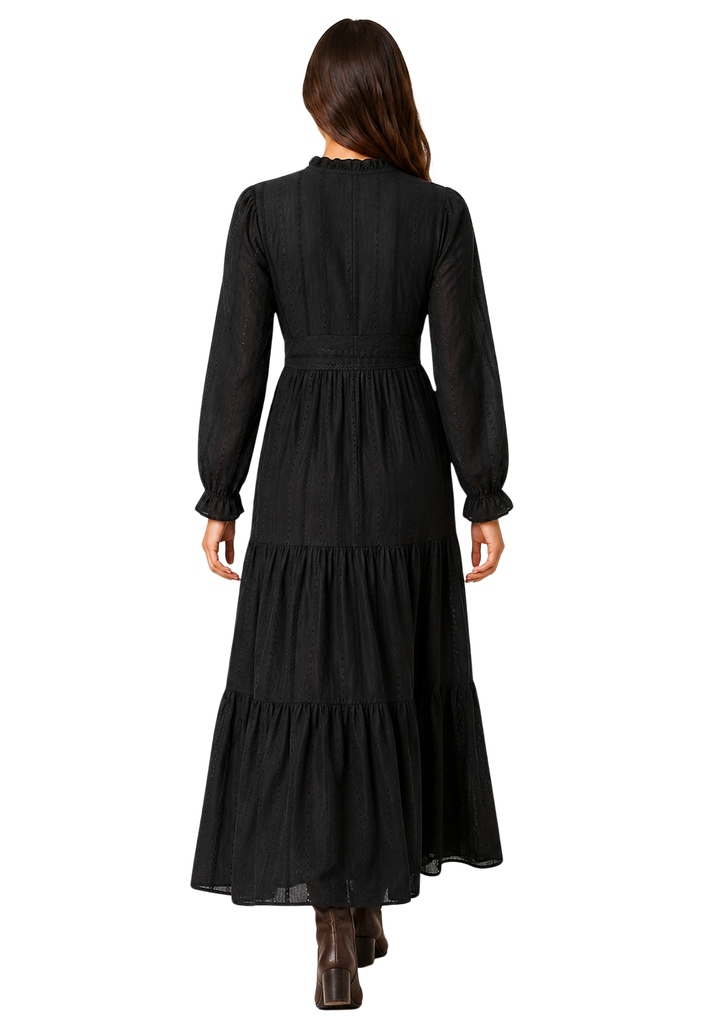 Umi Cotton Long Dress Black image