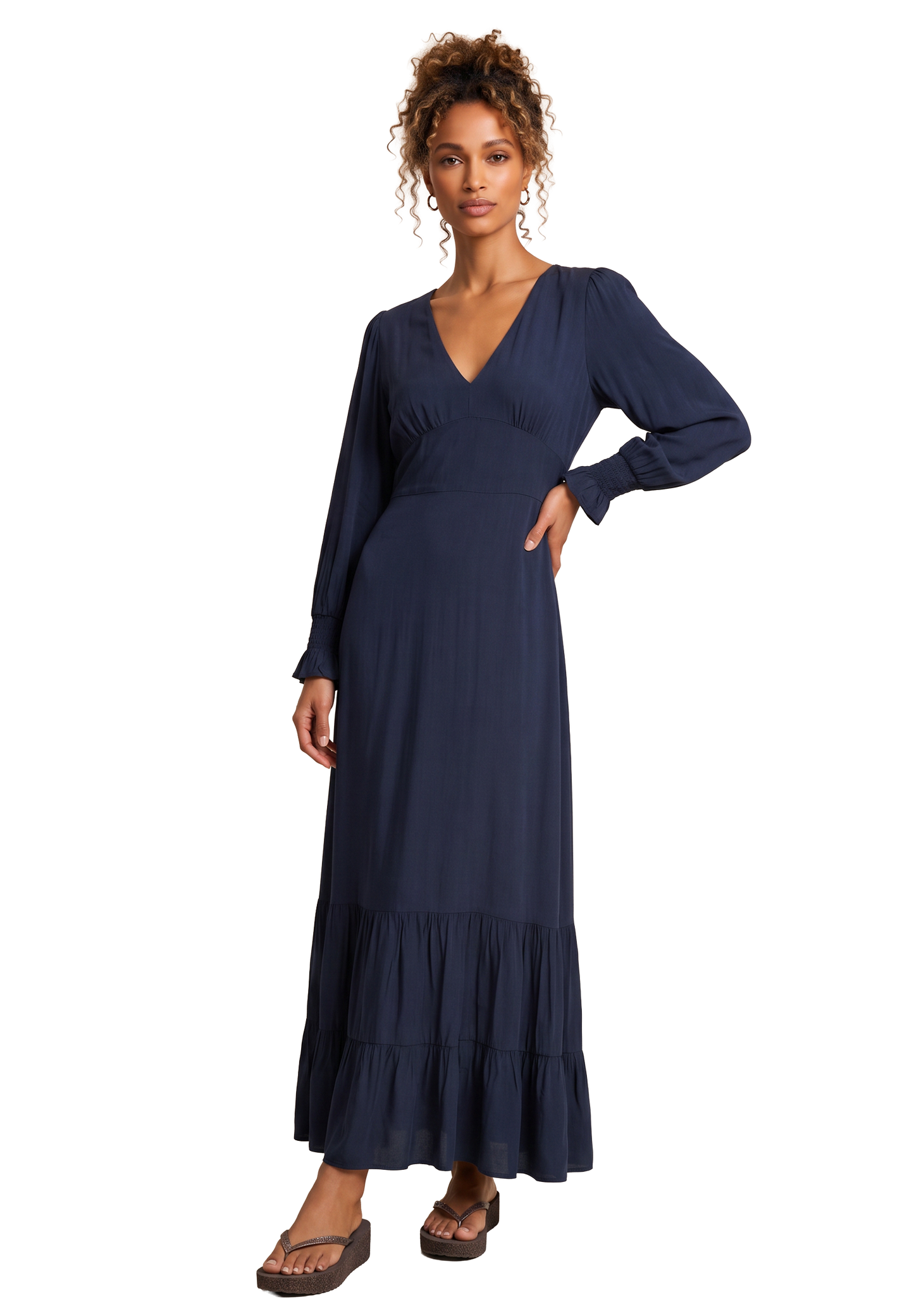 Koko Dress Long Closed Back Navy Blue