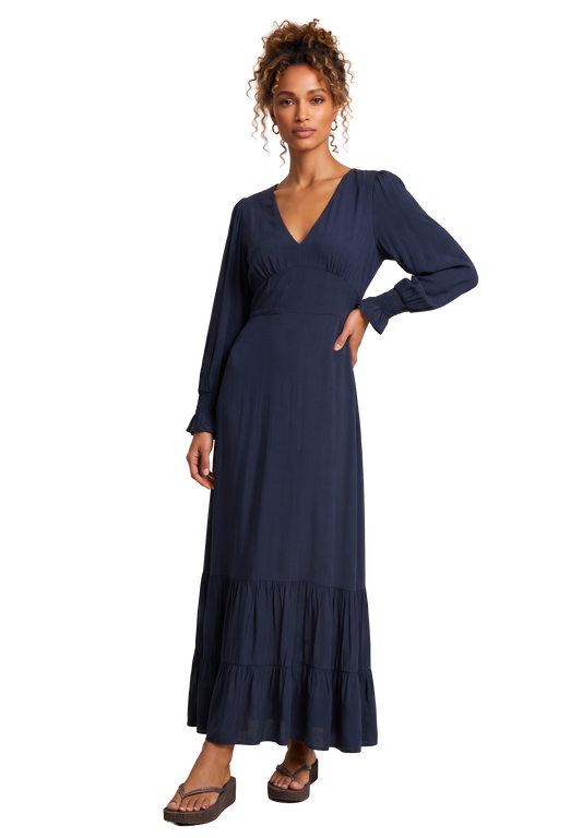 Koko Dress Long Closed Back Navy Blue