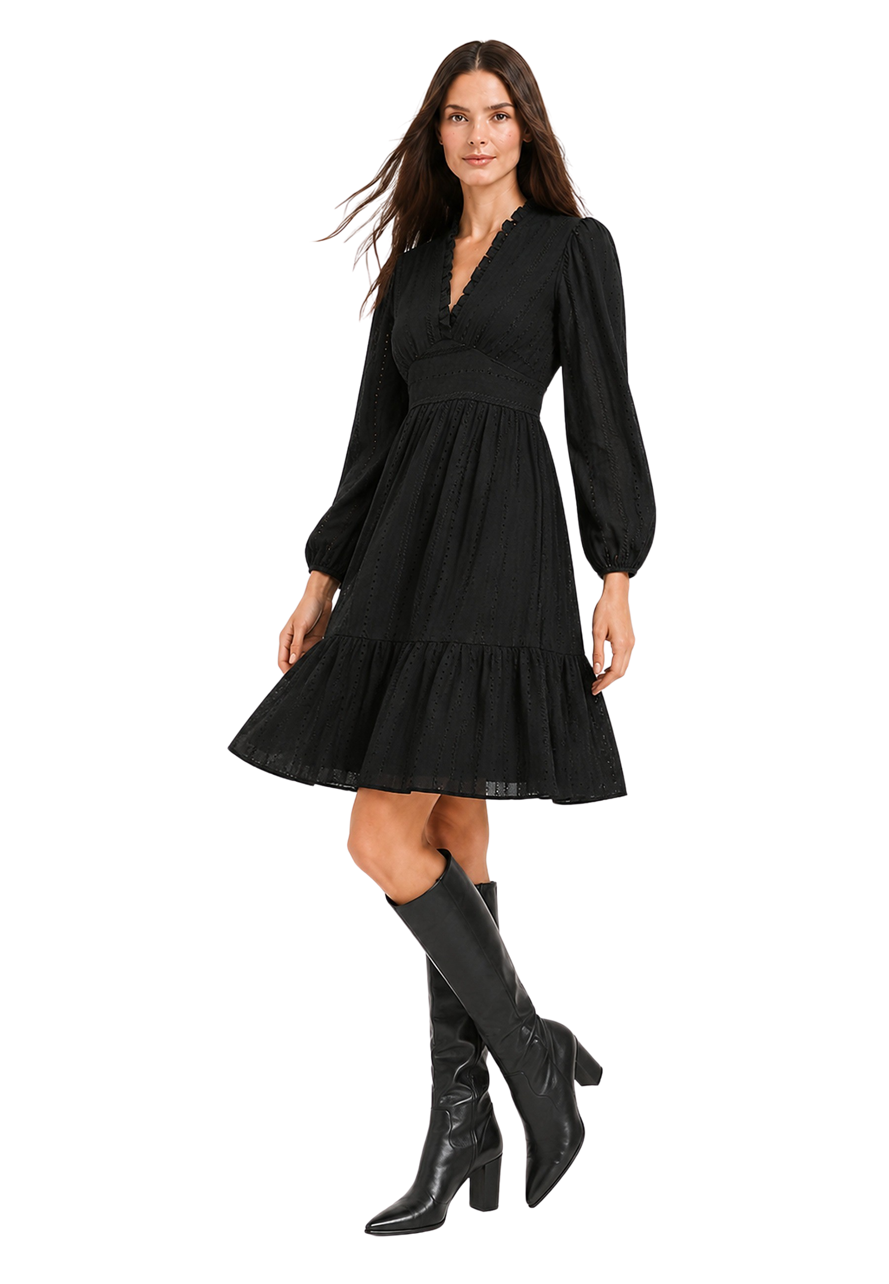Umi Cotton Short Dress Black image