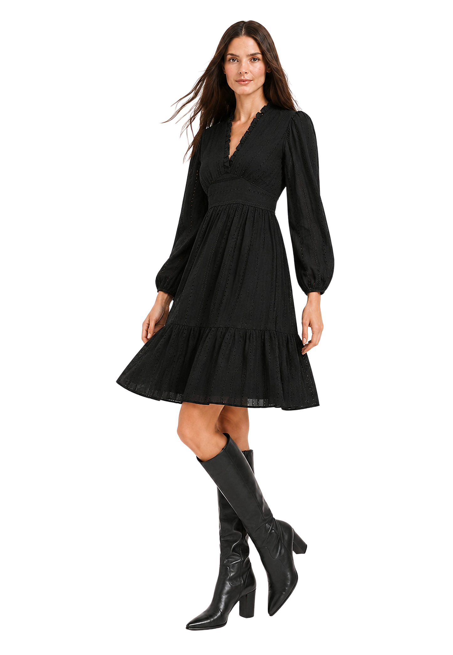 Umi Cotton Short Dress Black image