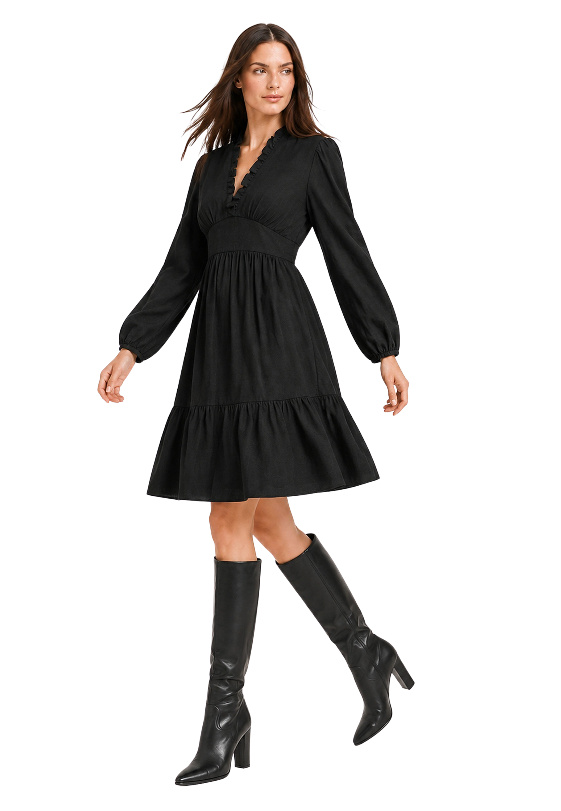 Umi Cotton Short Dress Black image
