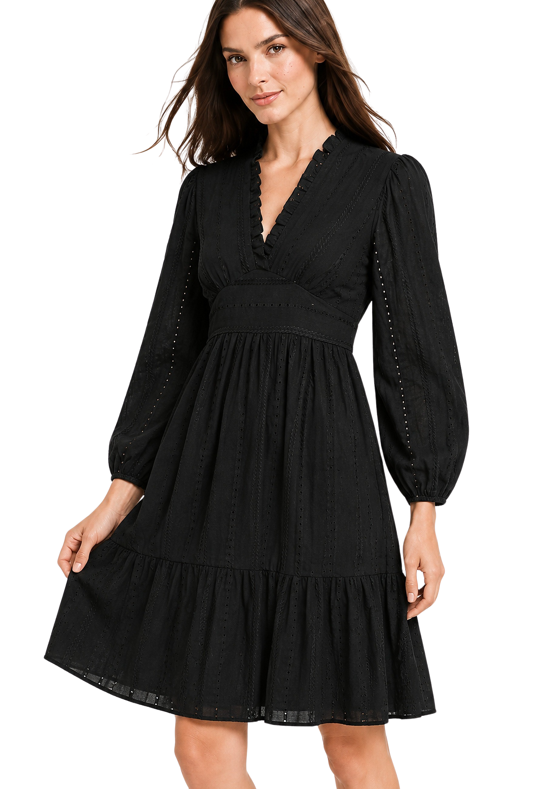 Umi Cotton Short Dress Black image