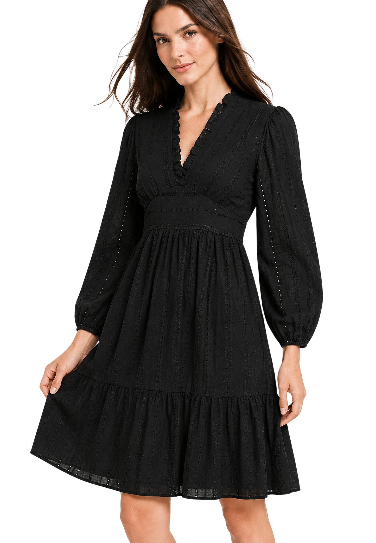 Umi Cotton Short Dress Black image
