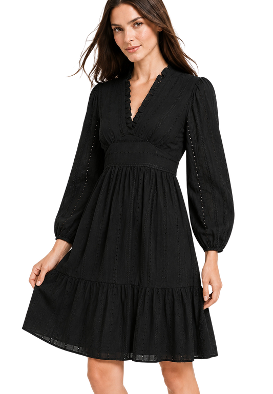 Umi Cotton Short Dress Black image