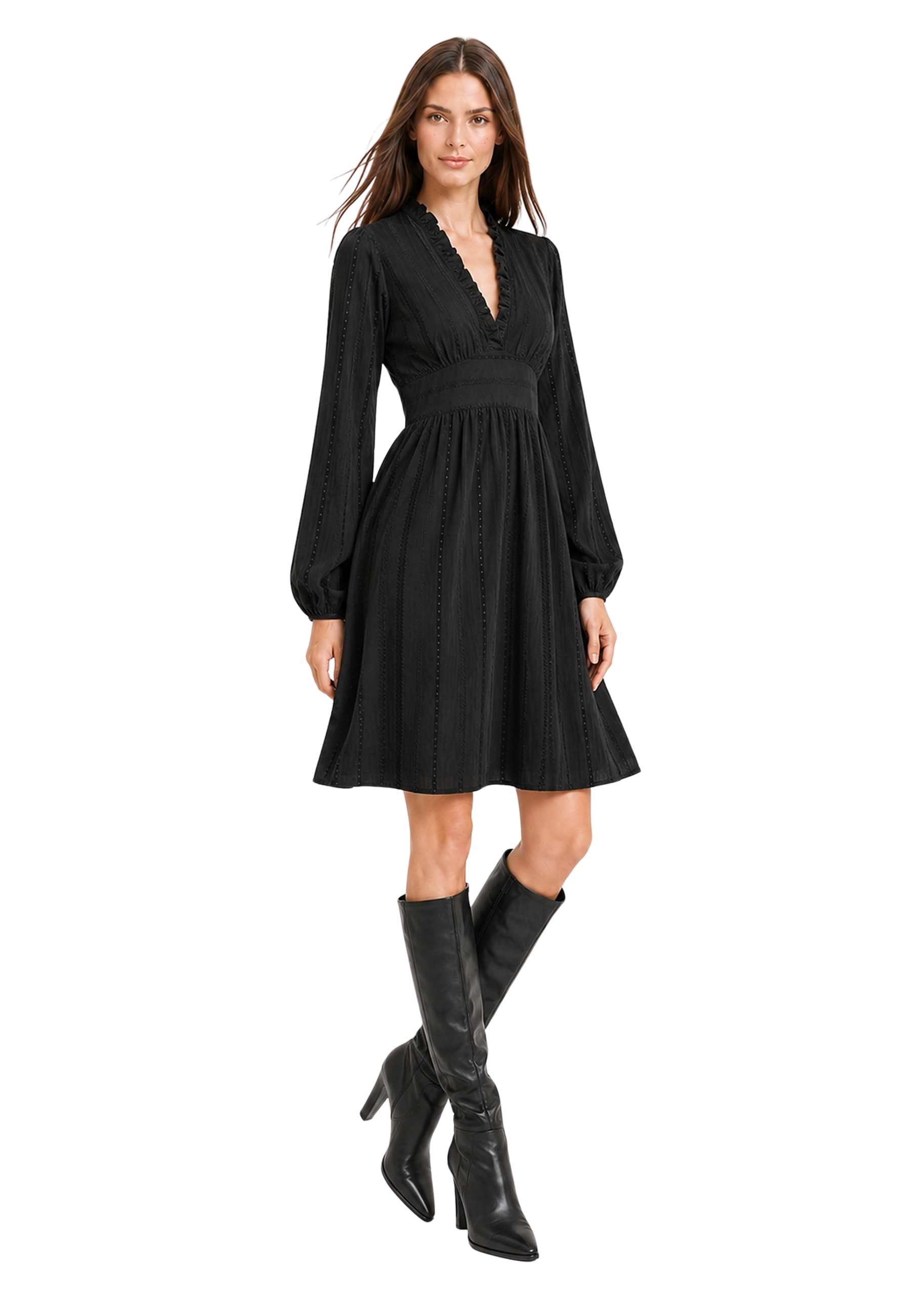 Umi Cotton Short Dress Black image
