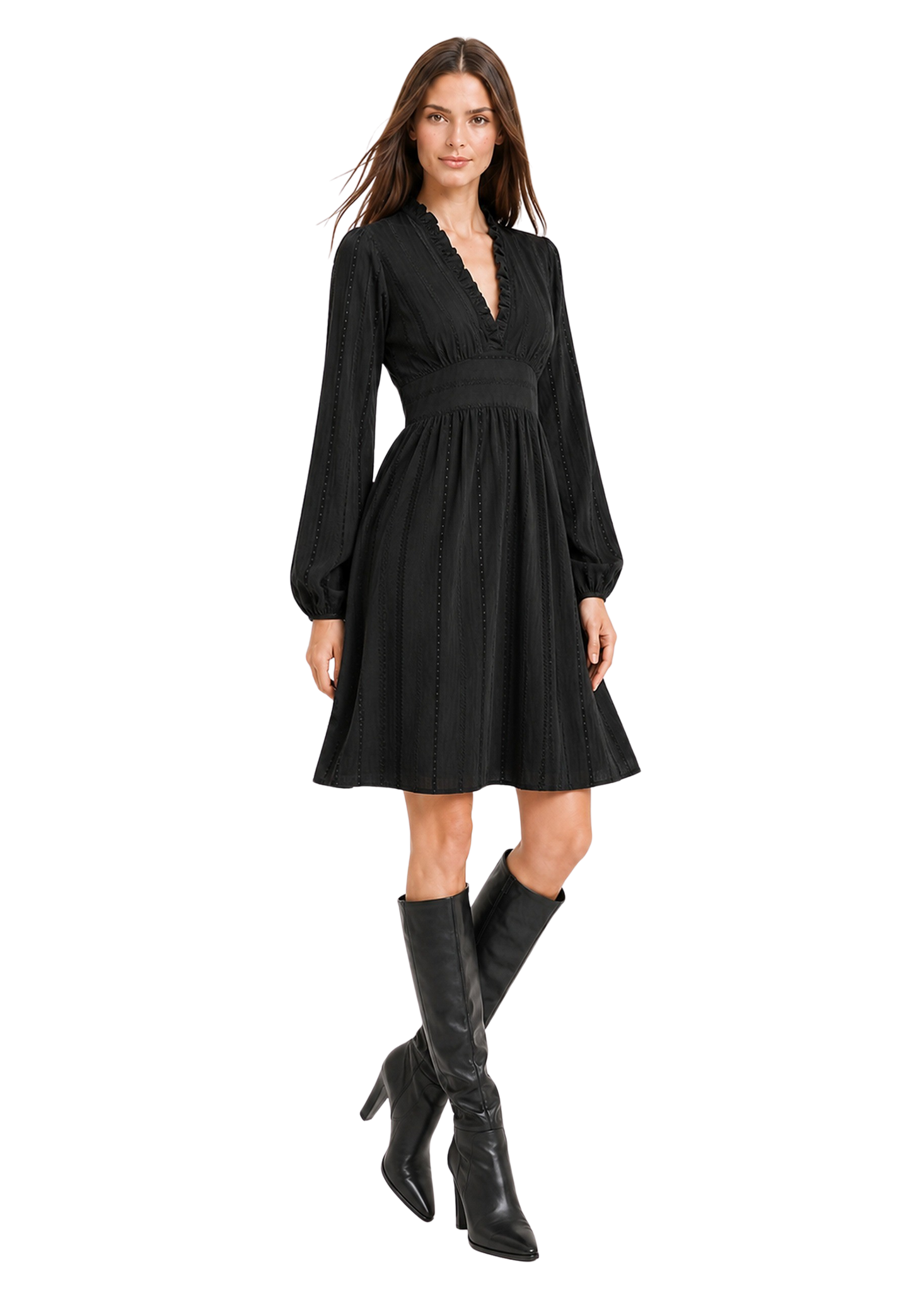 Umi Cotton Short Dress Black image