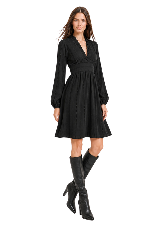 Umi Cotton Short Dress Black image