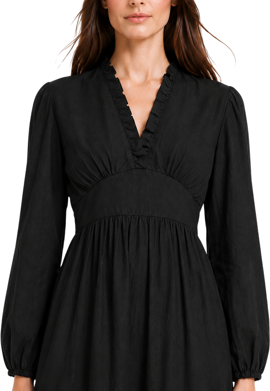 Umi Cotton Short Dress Black image