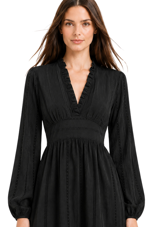 Umi Cotton Short Dress Black image