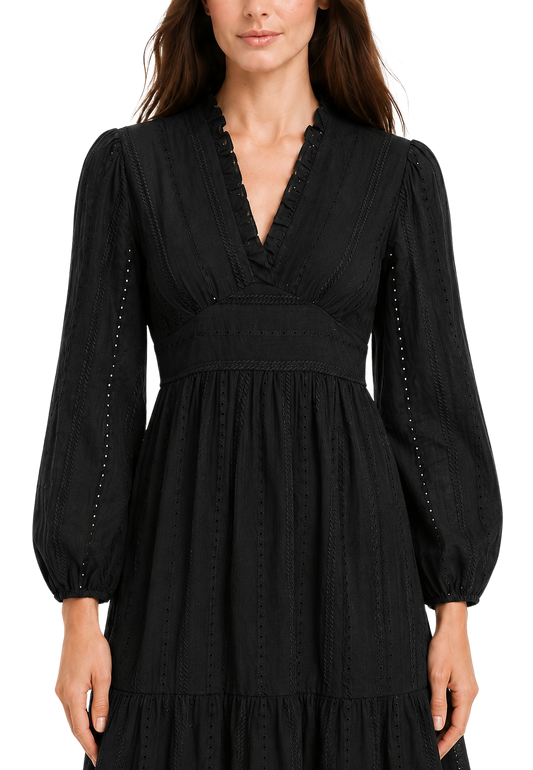 Umi Cotton Short Dress Black image