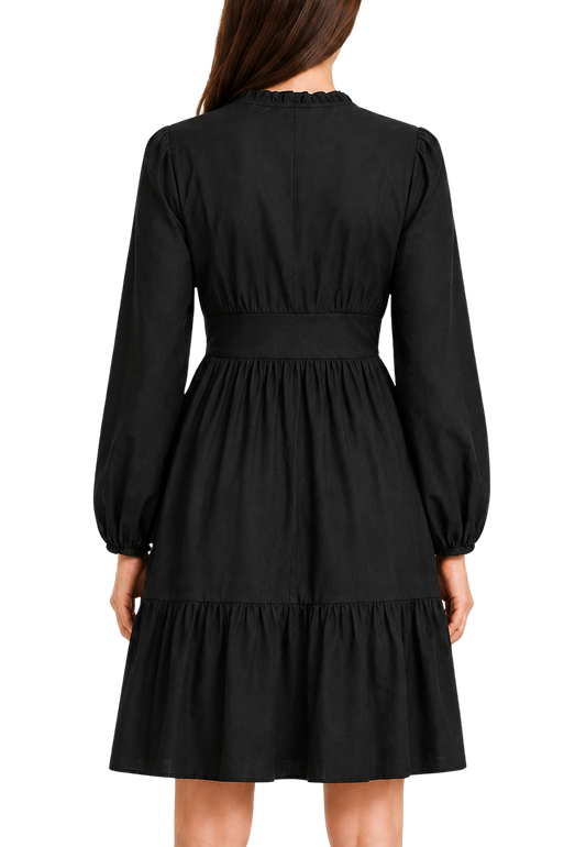 Umi Cotton Short Dress Black image