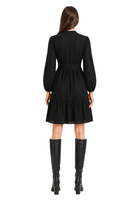 Umi Cotton Short Dress Black image