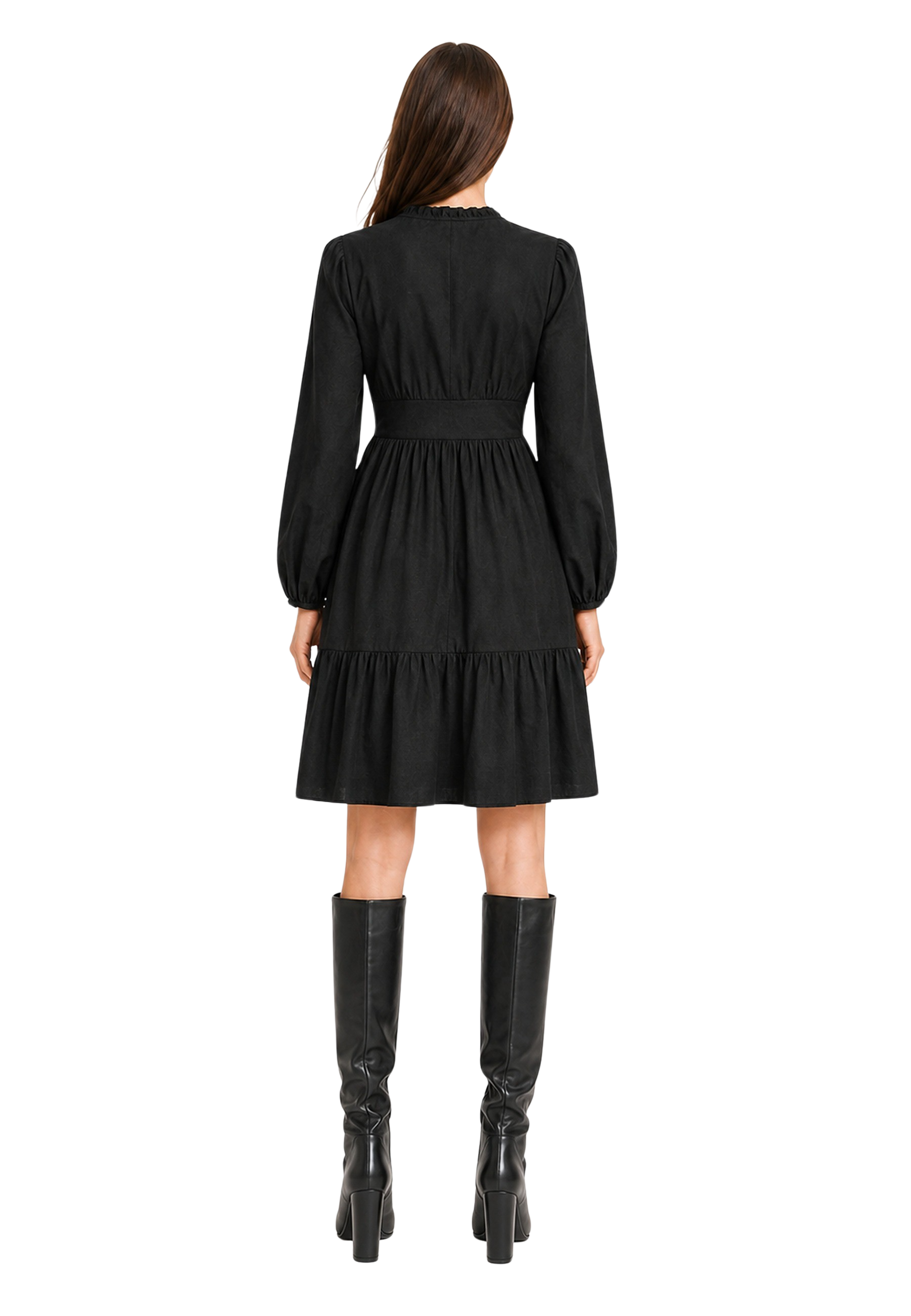 Umi Cotton Short Dress Black image