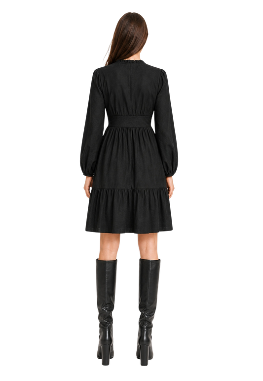 Umi Cotton Short Dress Black image