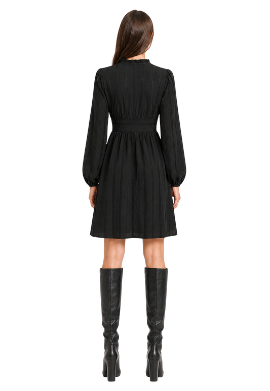 Umi Cotton Short Dress Black image