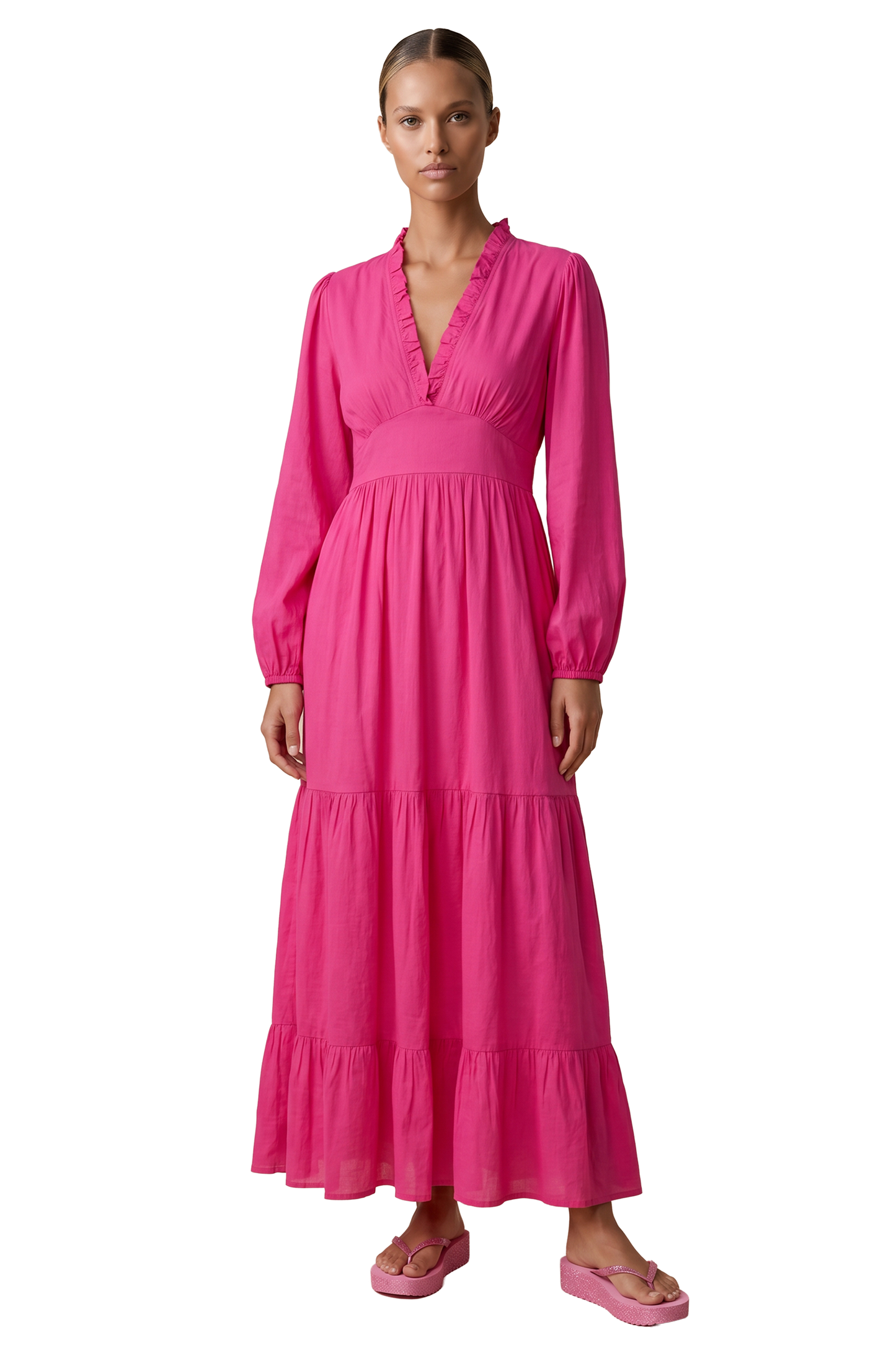 Umi Long Solid Cotton Neon Pink