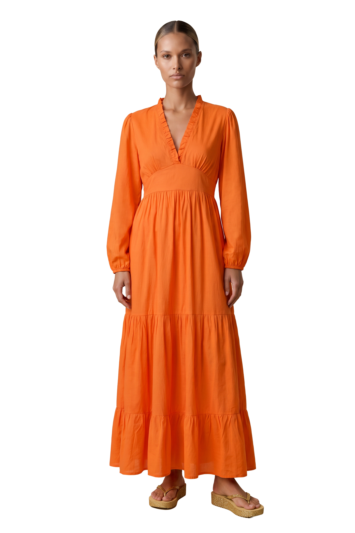 Umi Long Solid Cotton Orange