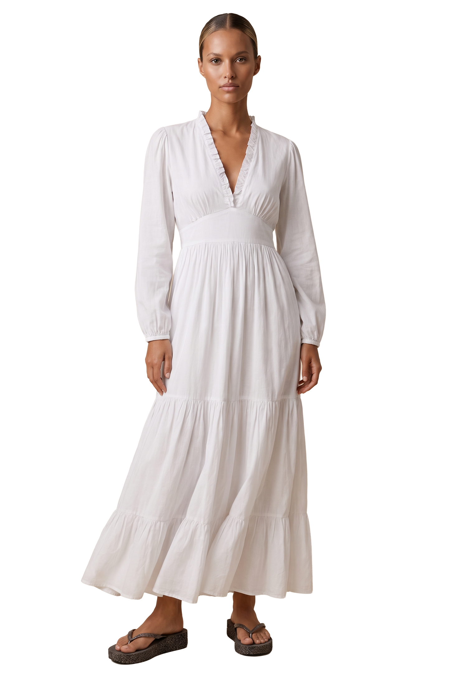 Umi Long Solid Cotton White