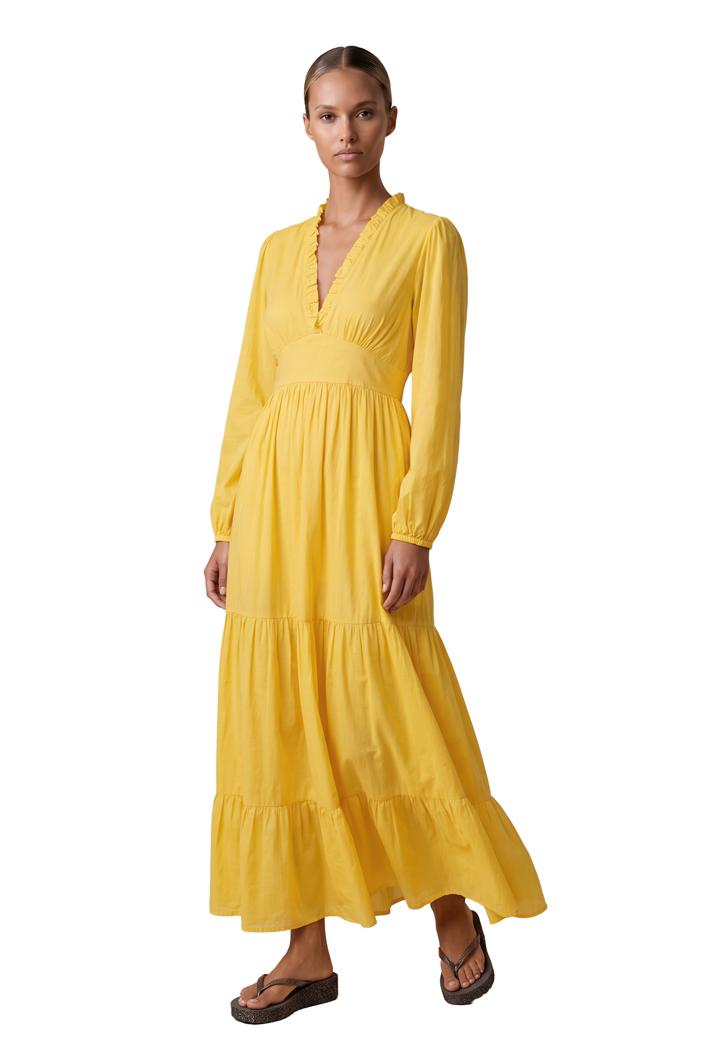 Umi Long Solid Cotton Yellow