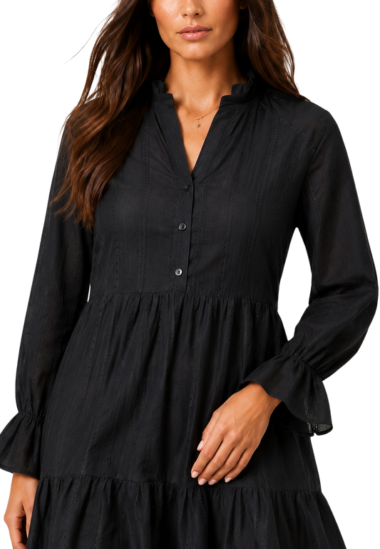 Martina Cotton Dress Black image