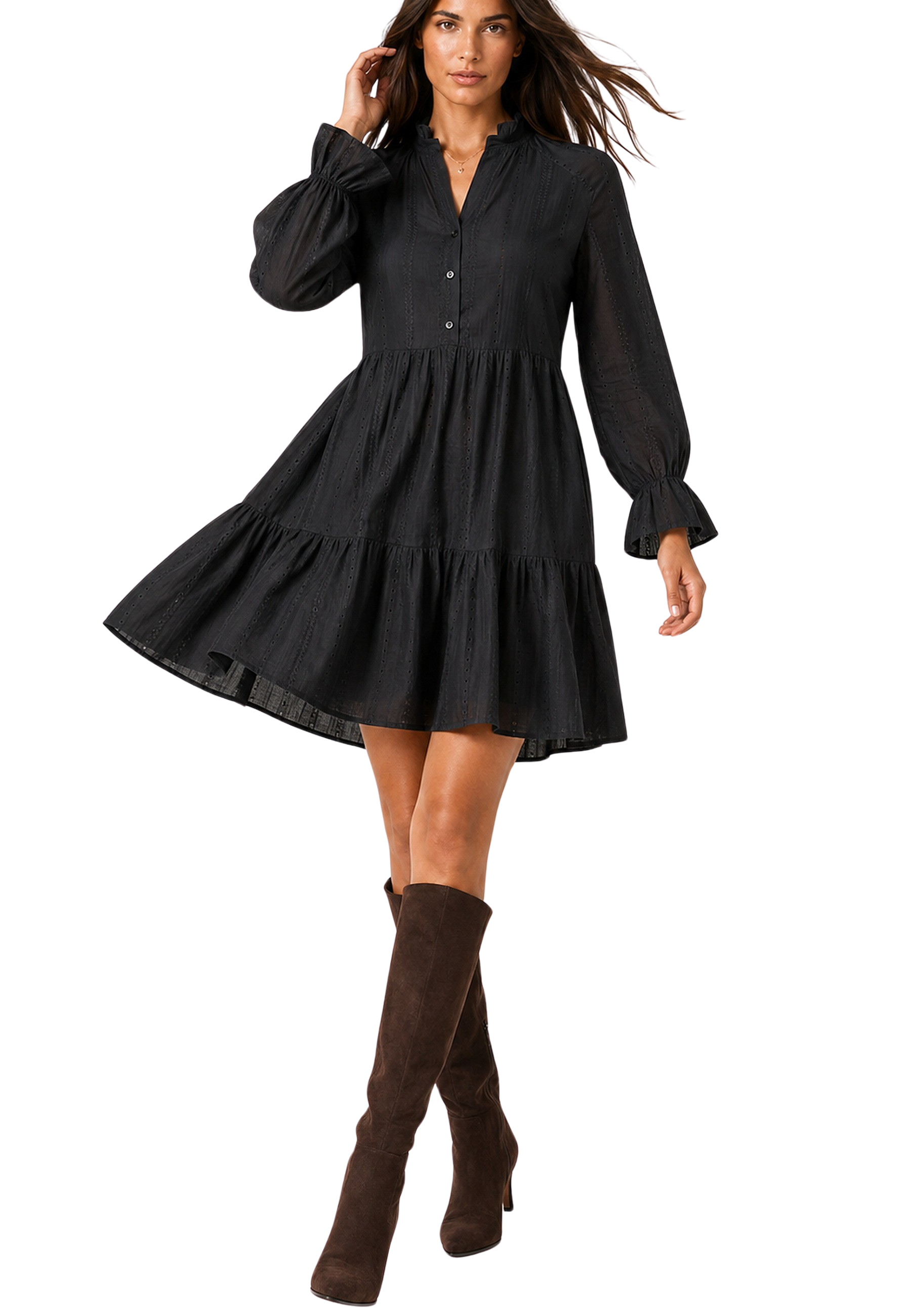 Martina Cotton Dress Black image