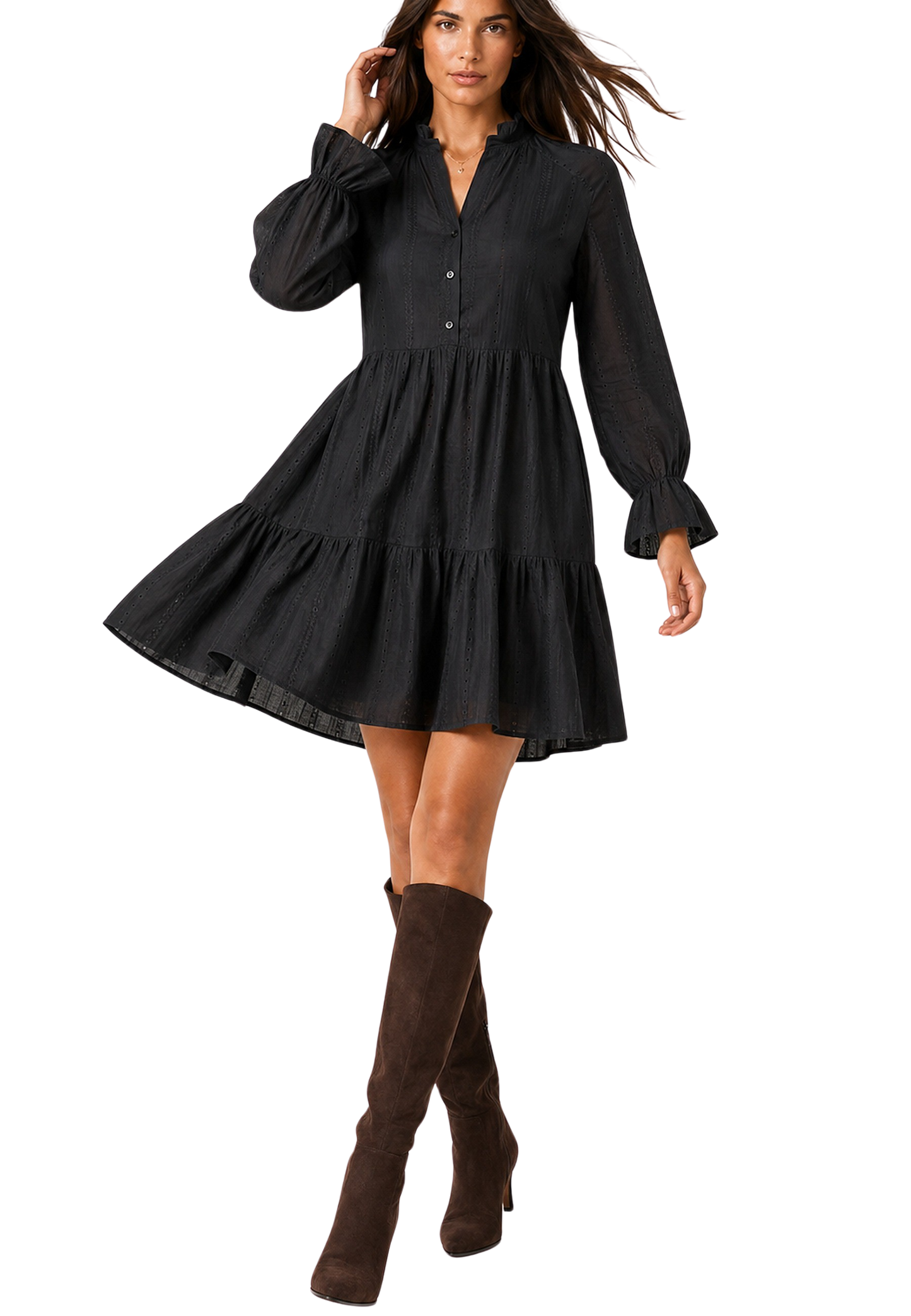Martina Cotton Dress Black image