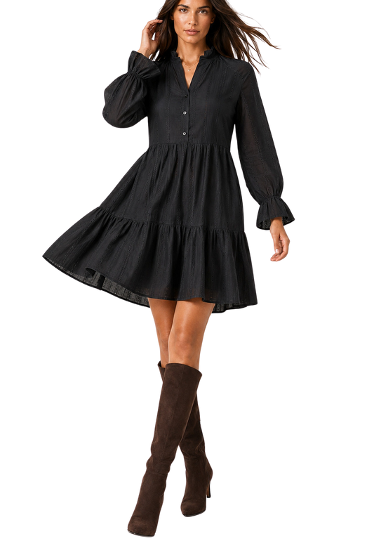 Martina Cotton Dress Black image