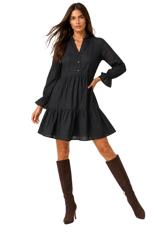Martina Cotton Dress Black image