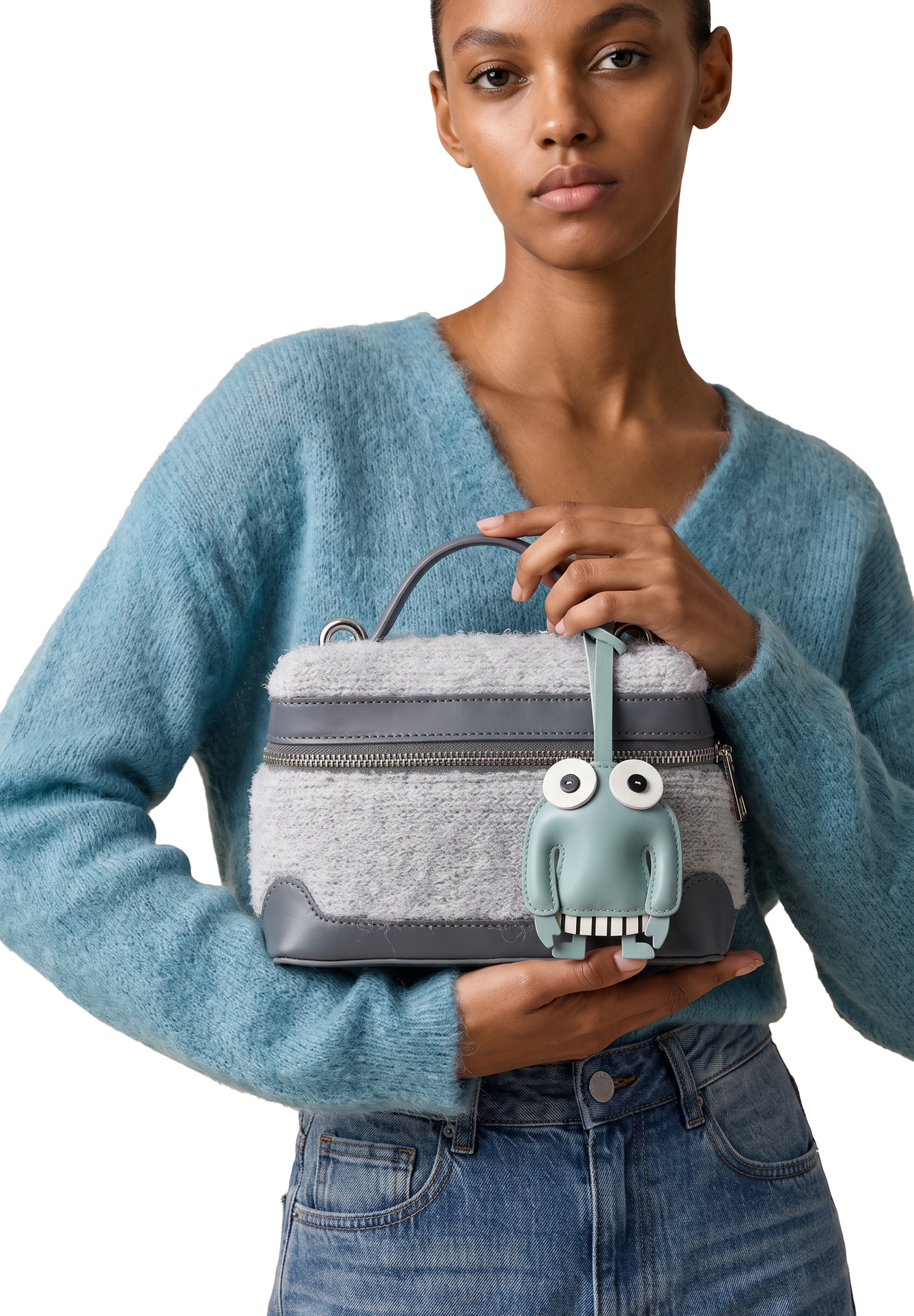 Mr Pullover Leather Bag Charm Seafoam Green