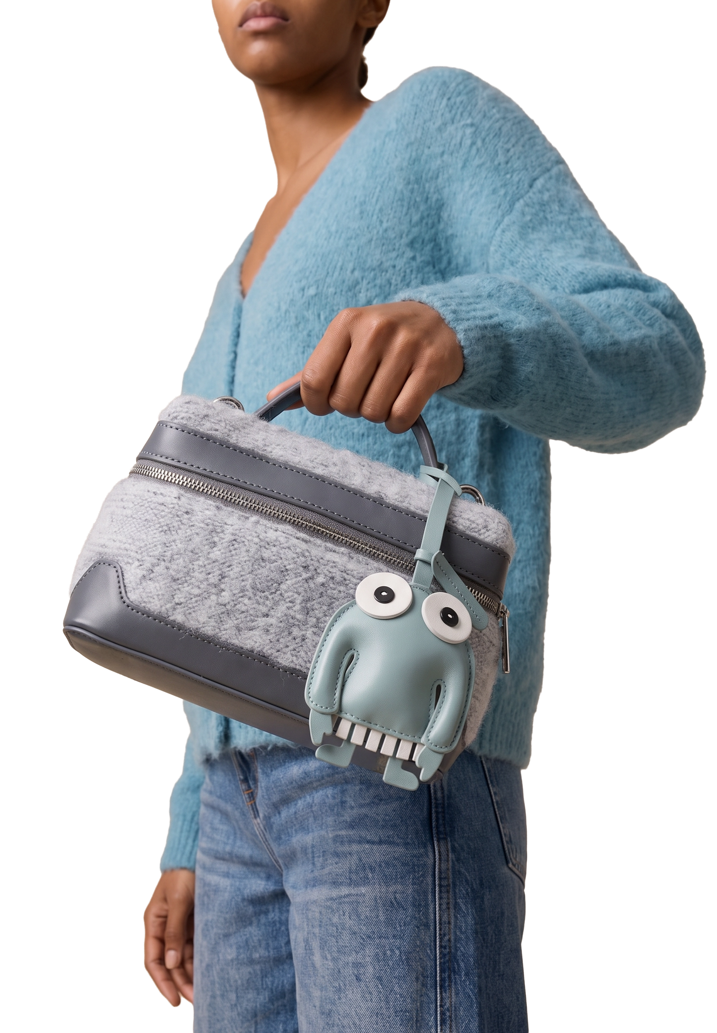 Mr Pullover Leather Bag Charm Seafoam Green