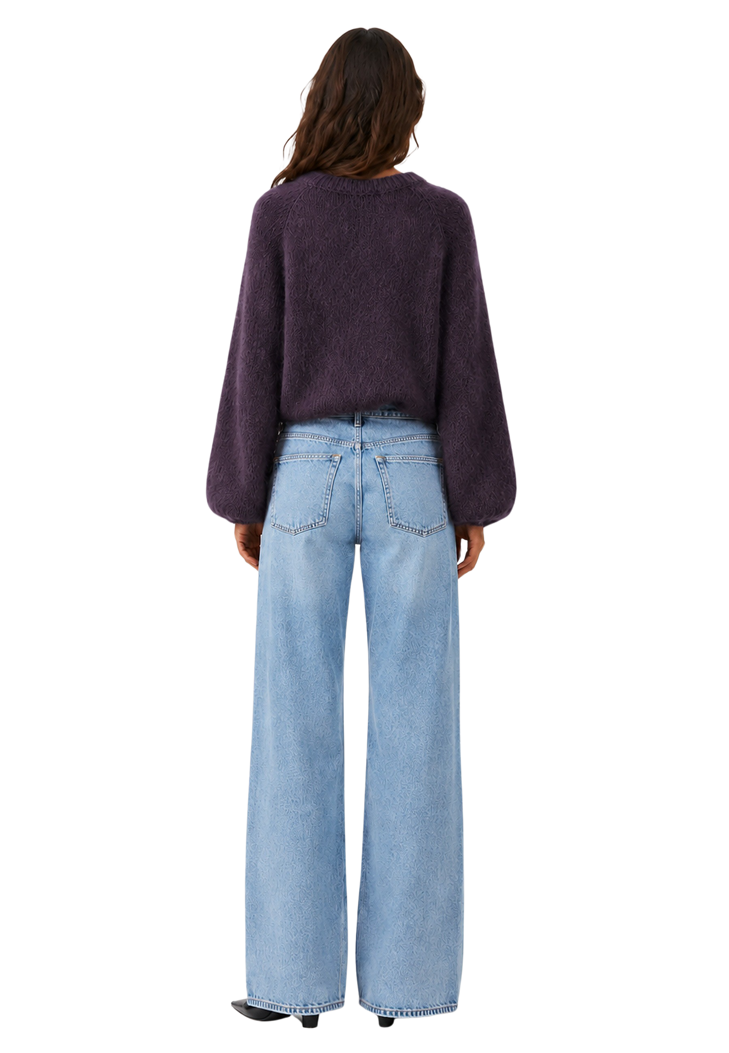 Rosie Mohair Knit Pullover Aubergine image