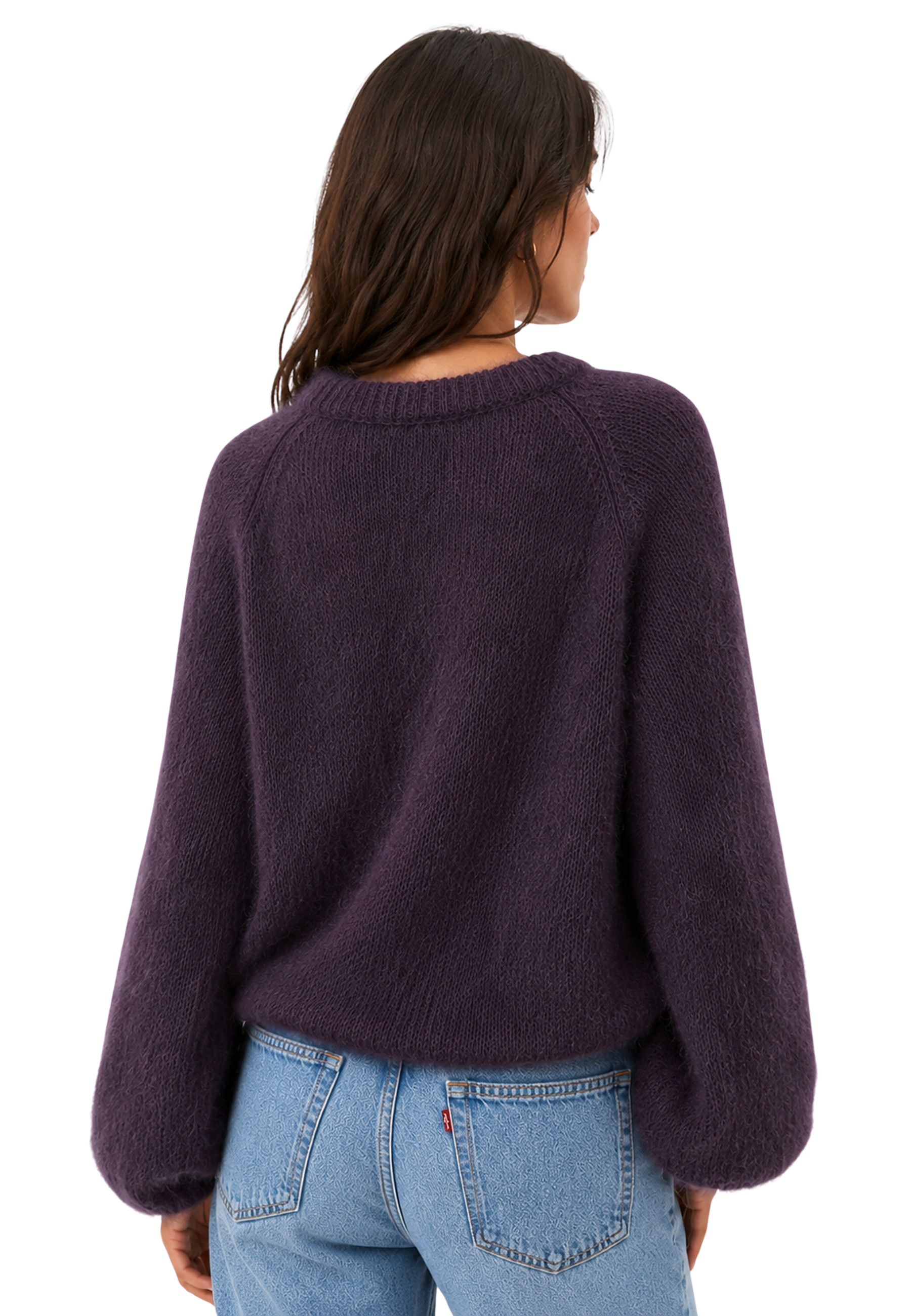 Rosie Mohair Knit Pullover Aubergine image