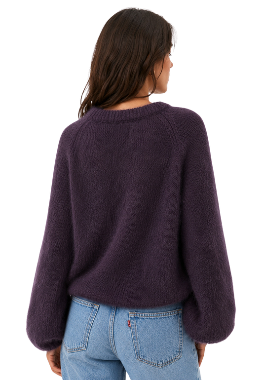 Rosie Mohair Knit Pullover Aubergine image
