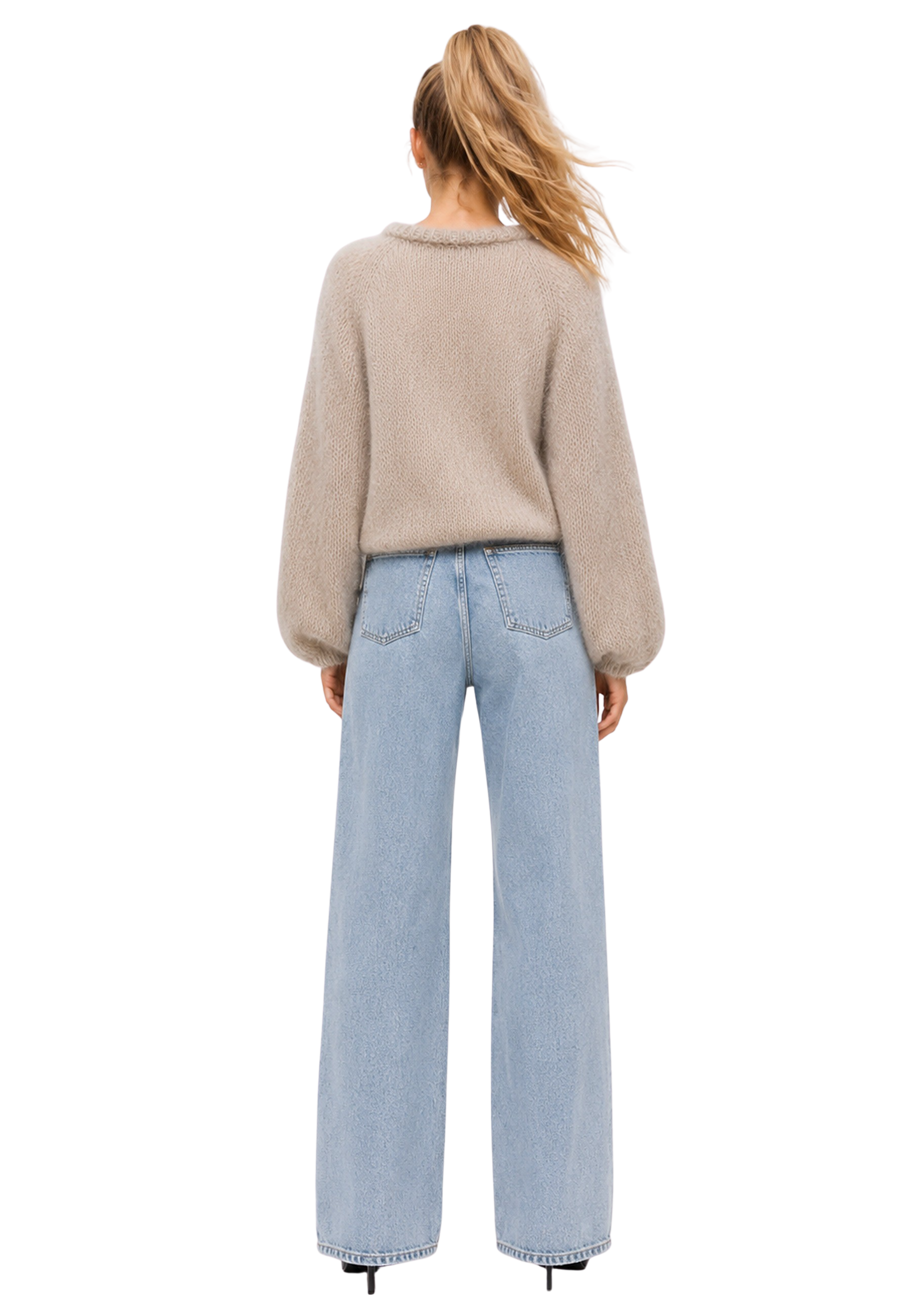 Rosie Mohair Knit Pullover Beige image