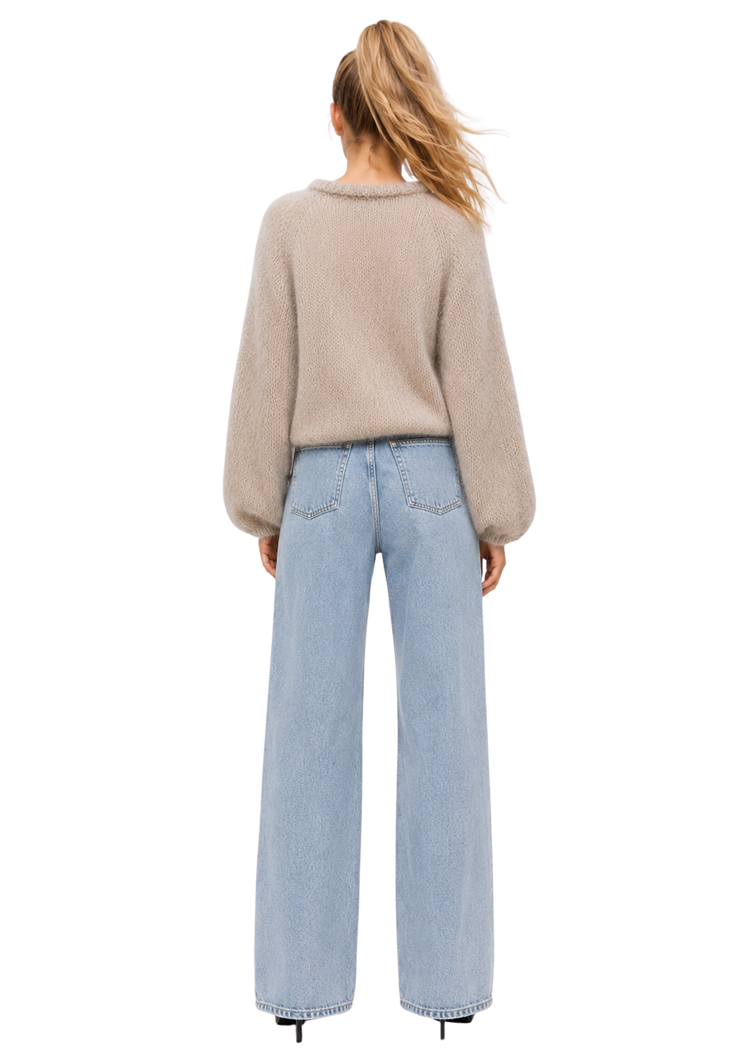 Rosie Mohair Knit Pullover Beige image