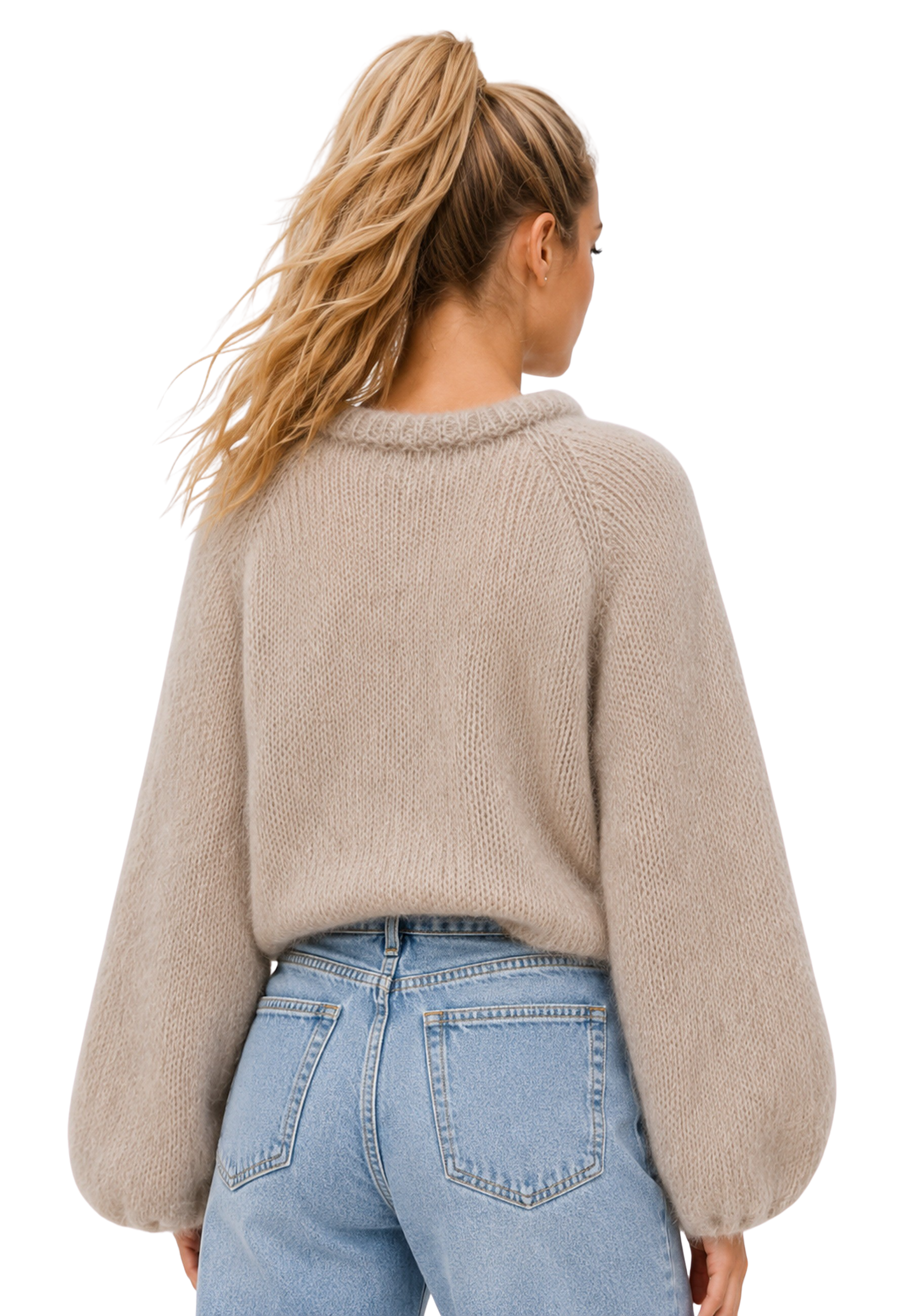 Rosie Mohair Knit Pullover Beige image