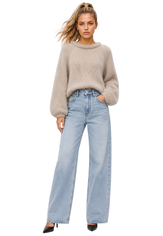 Rosie Mohair Knit Pullover Beige image