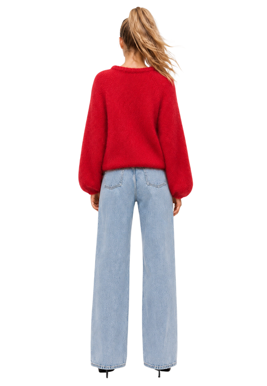 Rosie Mohair Knit Pullover Lipstick Red image