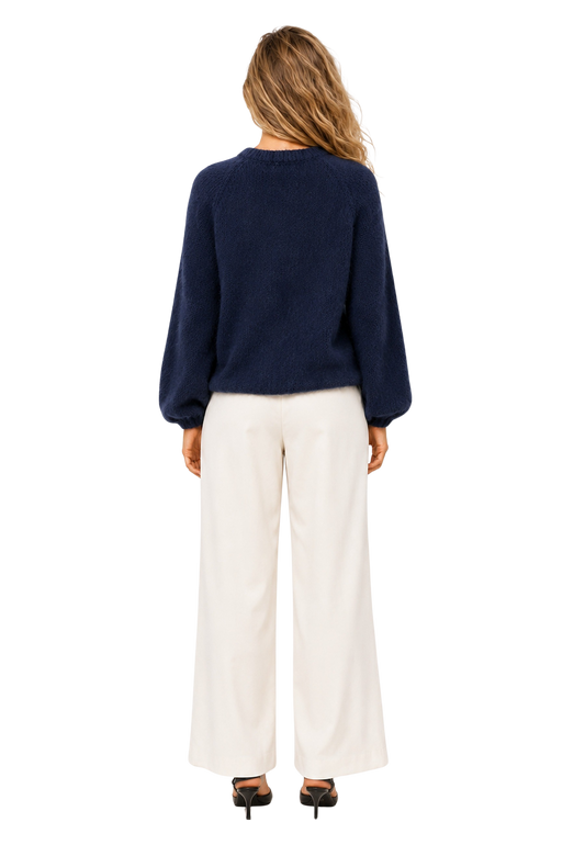 Rosie Mohair Knit Pullover Navy Blue image