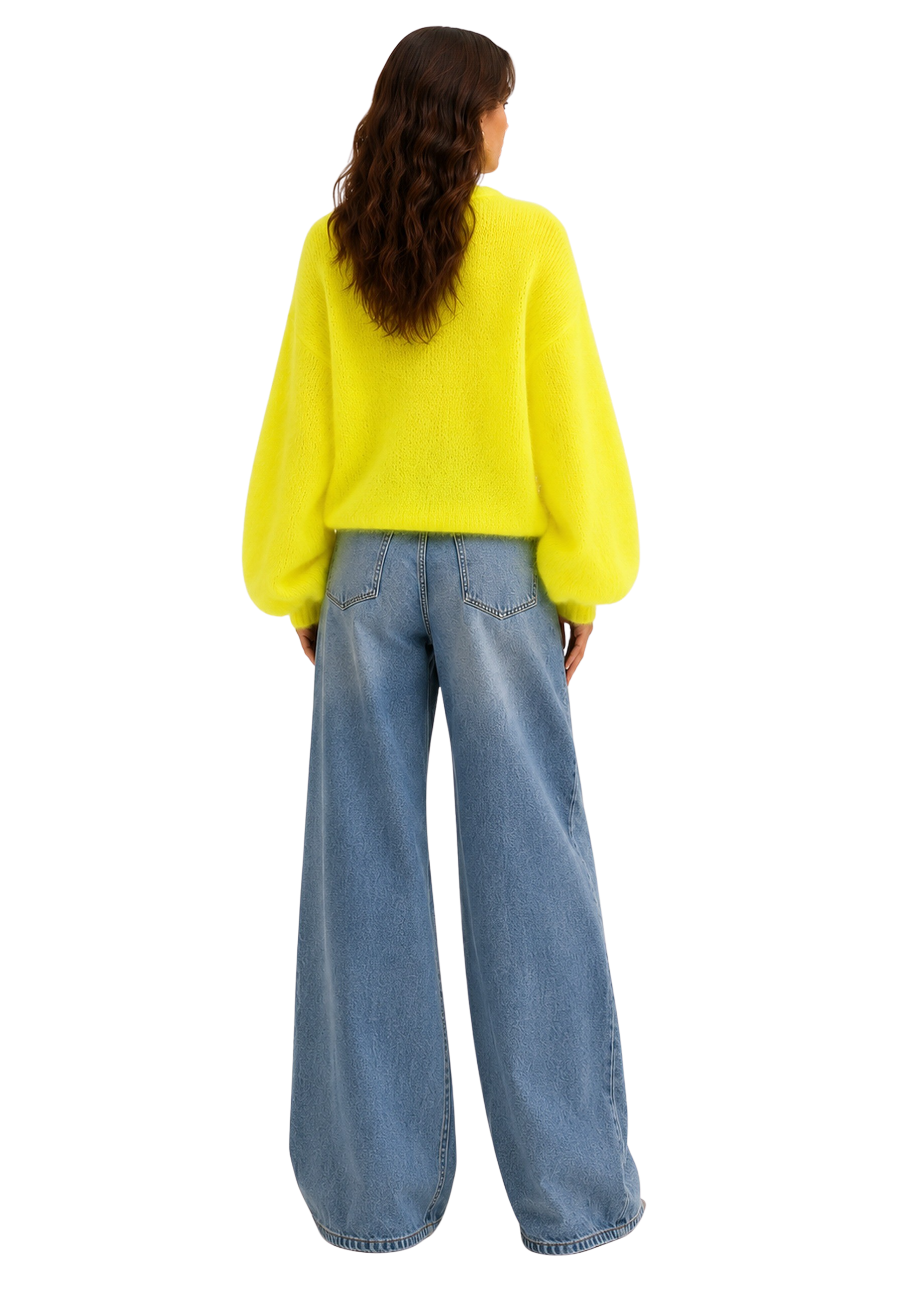 Rosie Mohair Knit Pullover Neon Yellow image