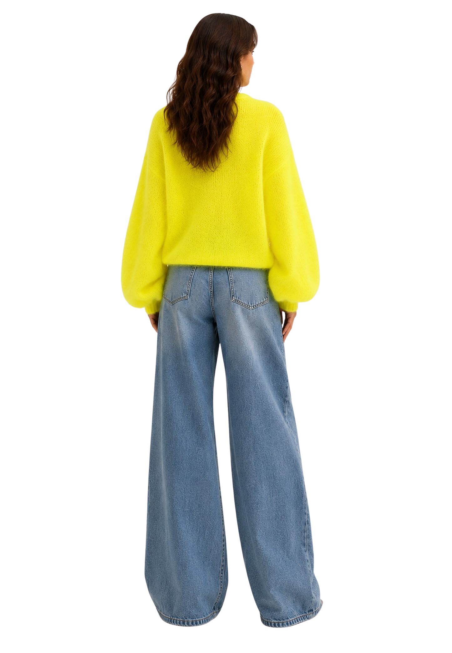 Rosie Mohair Knit Pullover Neon Yellow image