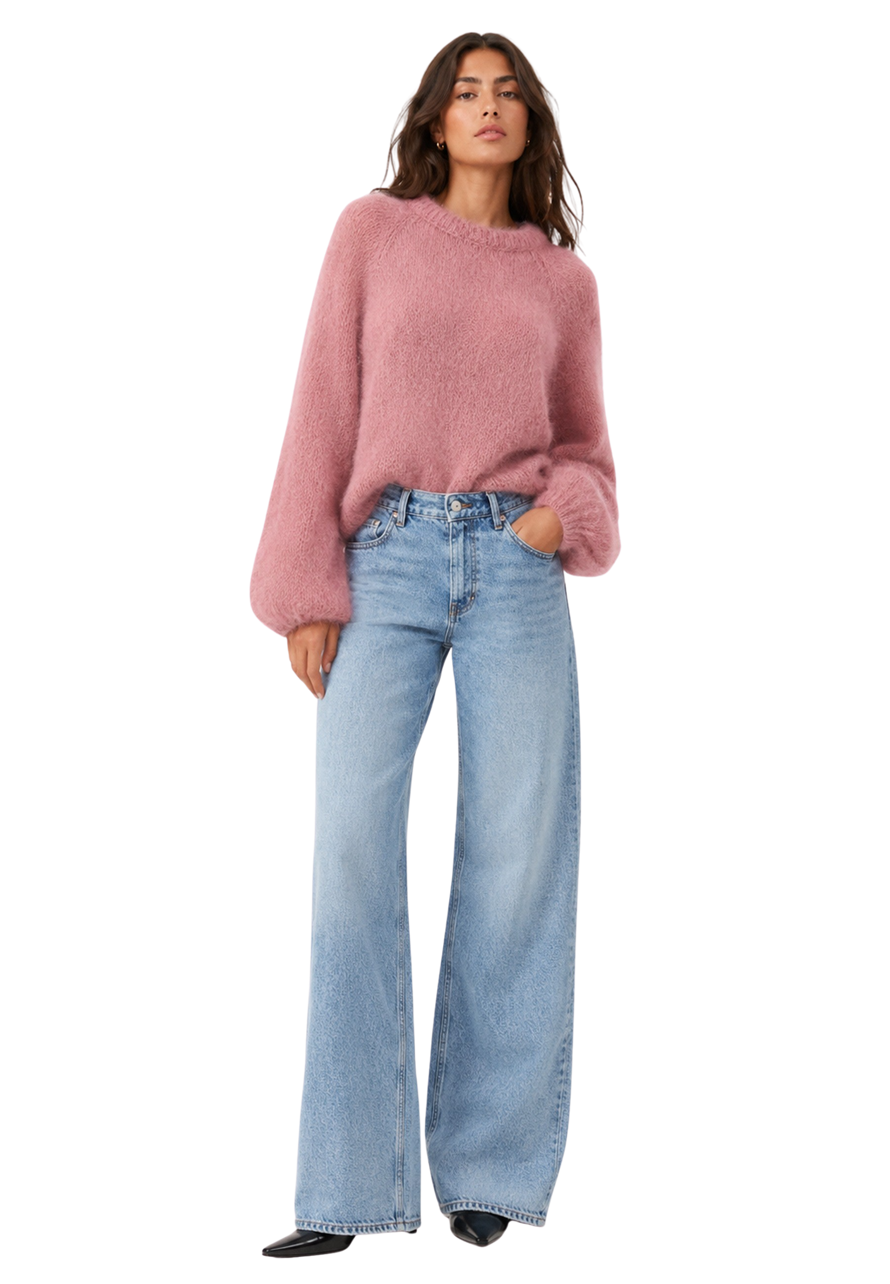 Rosie Mohair Knit Pullover Old Rose image
