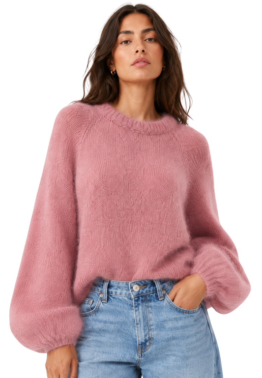 Rosie Mohair Knit Pullover Old Rose image