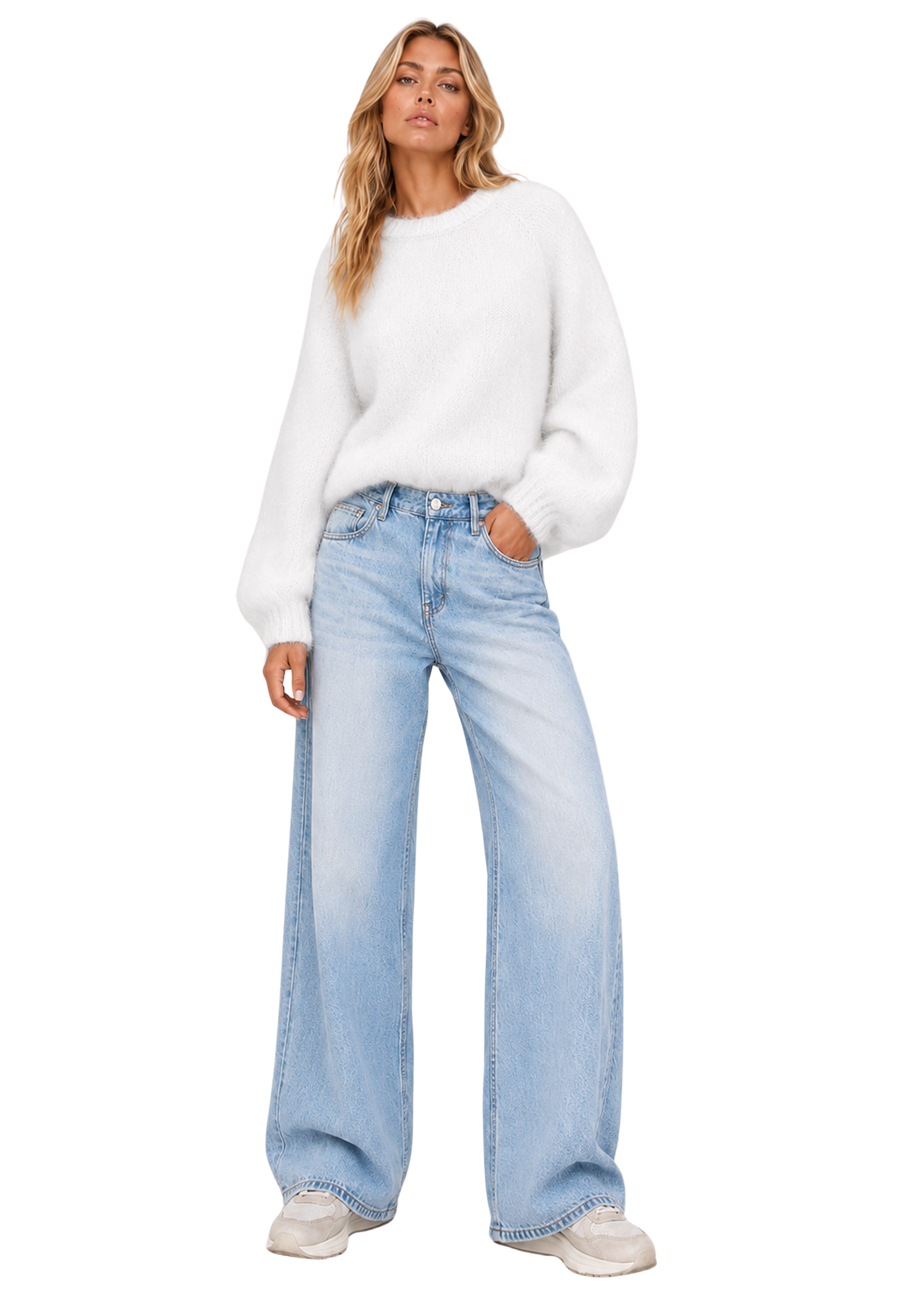 Rosie Mohair Knit Pullover White image