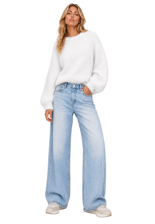 Rosie Mohair Knit Pullover White image