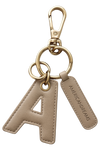 A Signature Leather Key Chain Beige