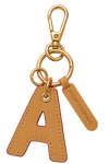 A Signature Leather Key Chain Beige